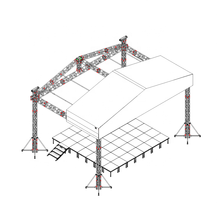 Aluminum Truss Roof Design Concert Stage 8.54x6.1m  7.32x4.88m