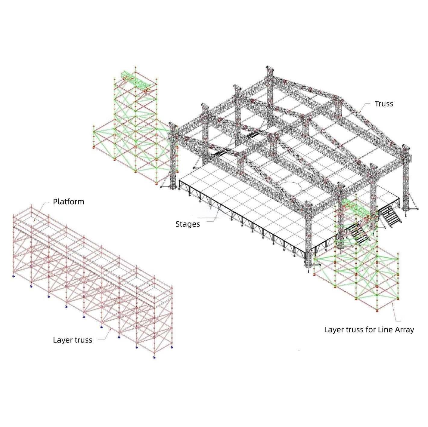 concert stage and truss 